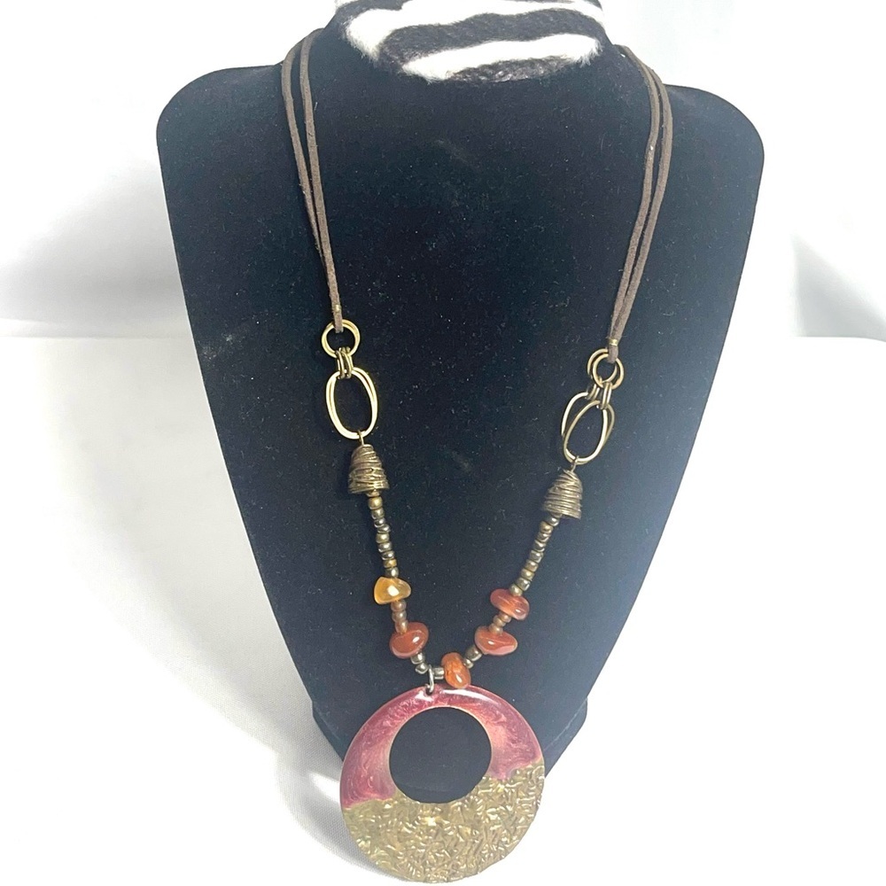Vintage Coldwater Creek Pendant Necklace Bohemian Rare Beaded Statement Beauty